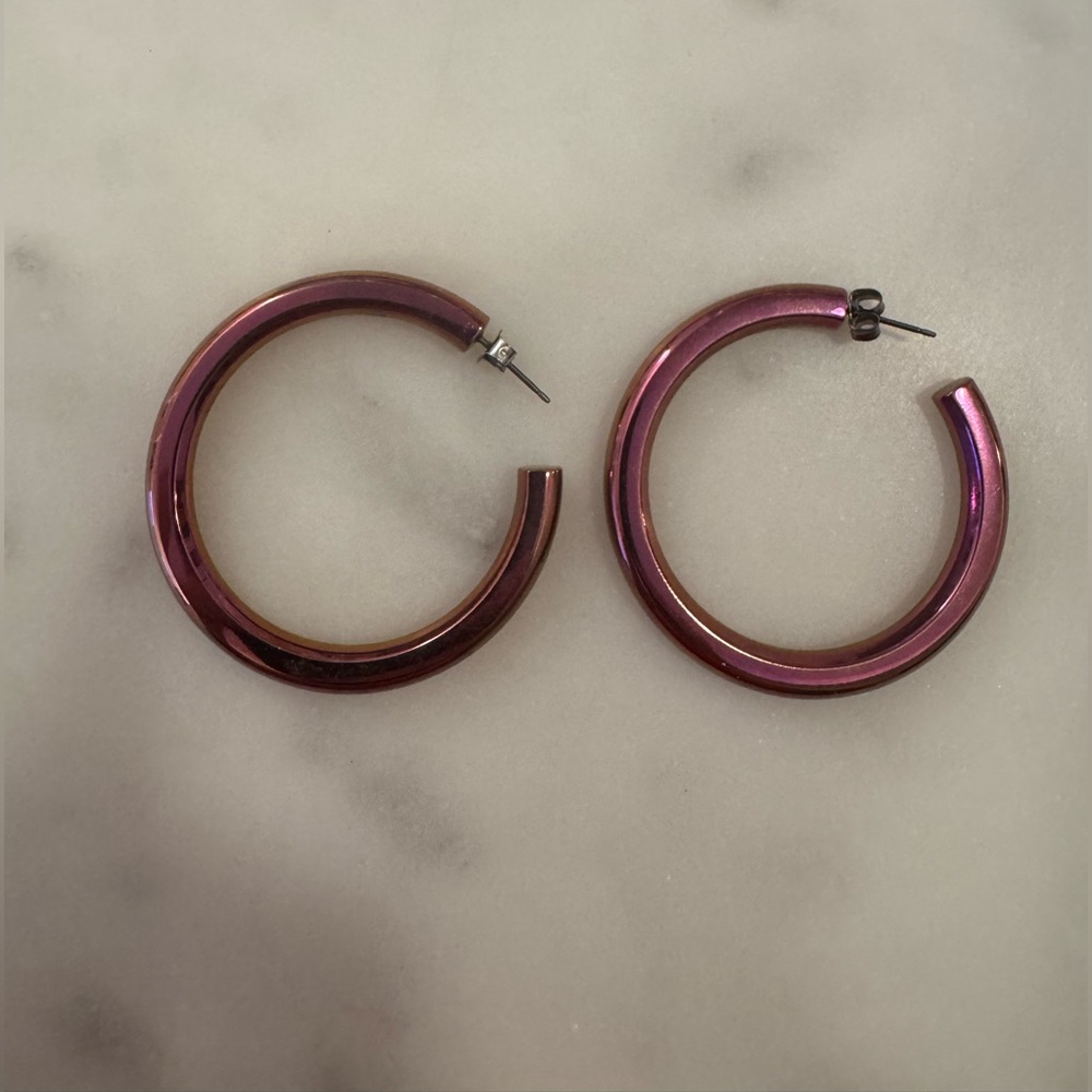 Stephanie Gottlieb Pink Tube Electric Hoops